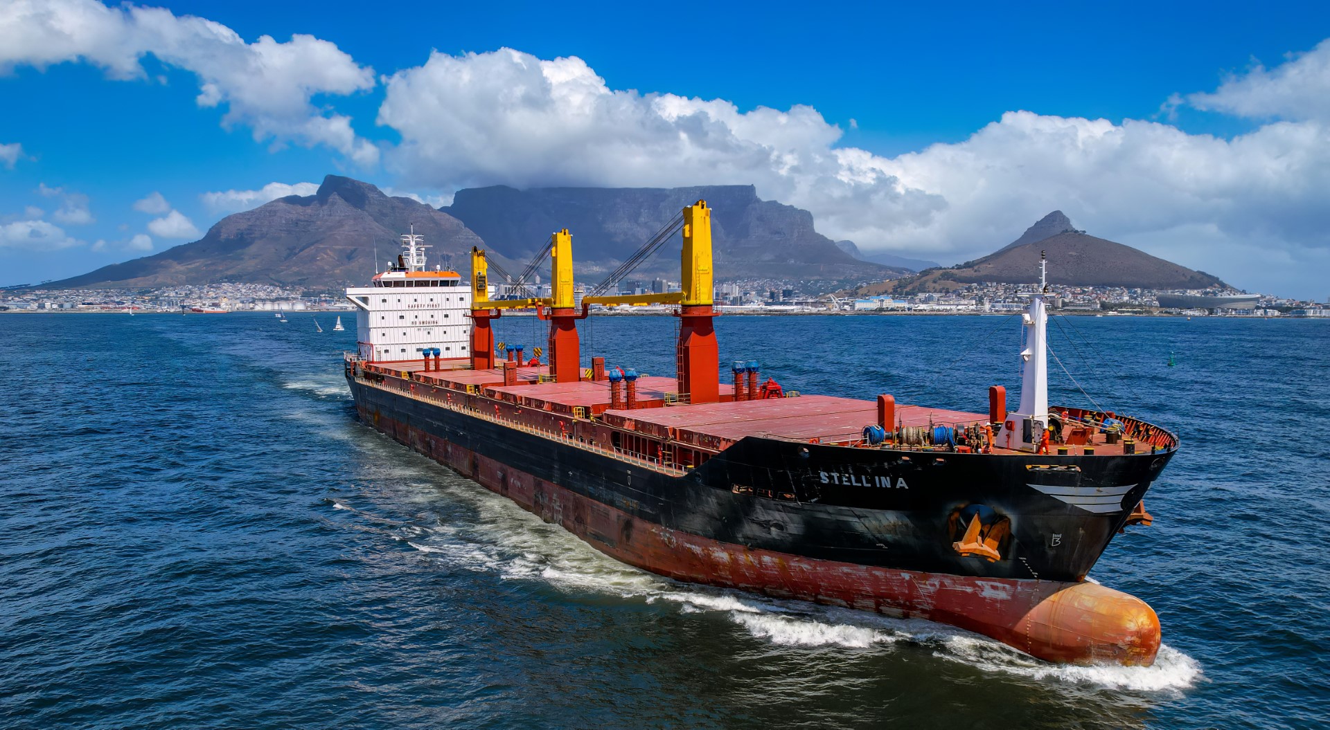 Cargo Ship Departure ship drone photography