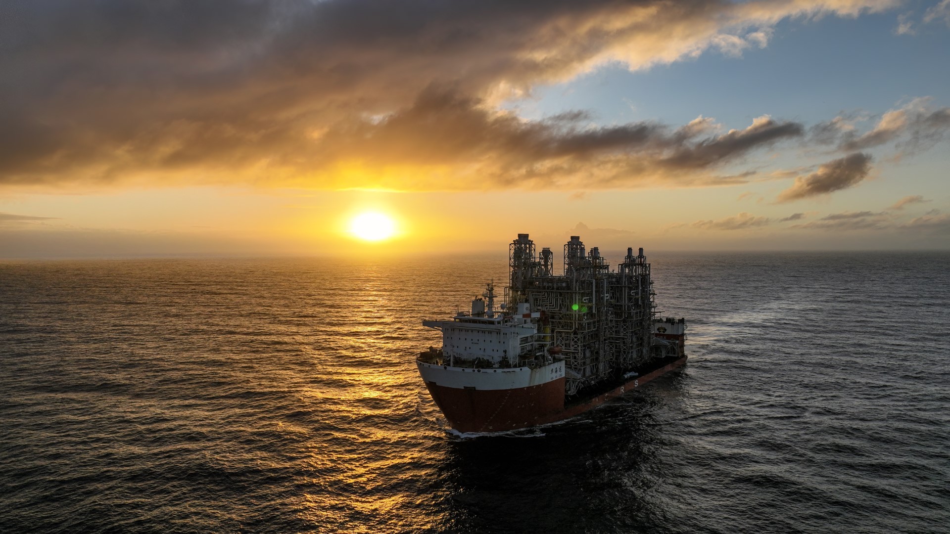 Drone ship logistics photography